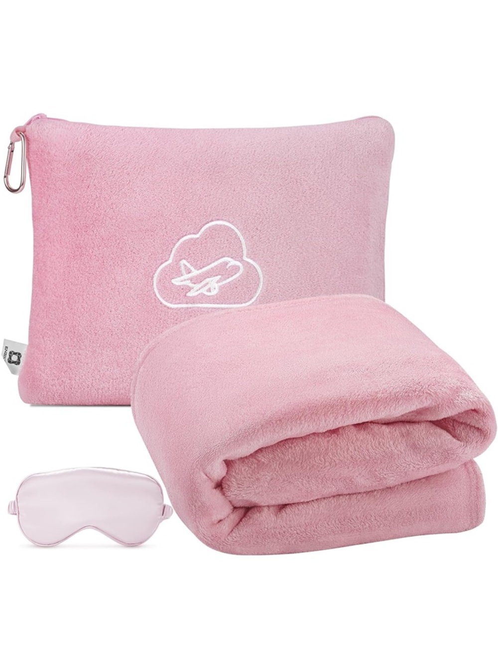 New Pink Travel Blanket, Airplane Blanket, Ultra-Soft, Warm & Lightweight, 65x40